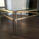 Vintage hollywood regency square brass coffee table