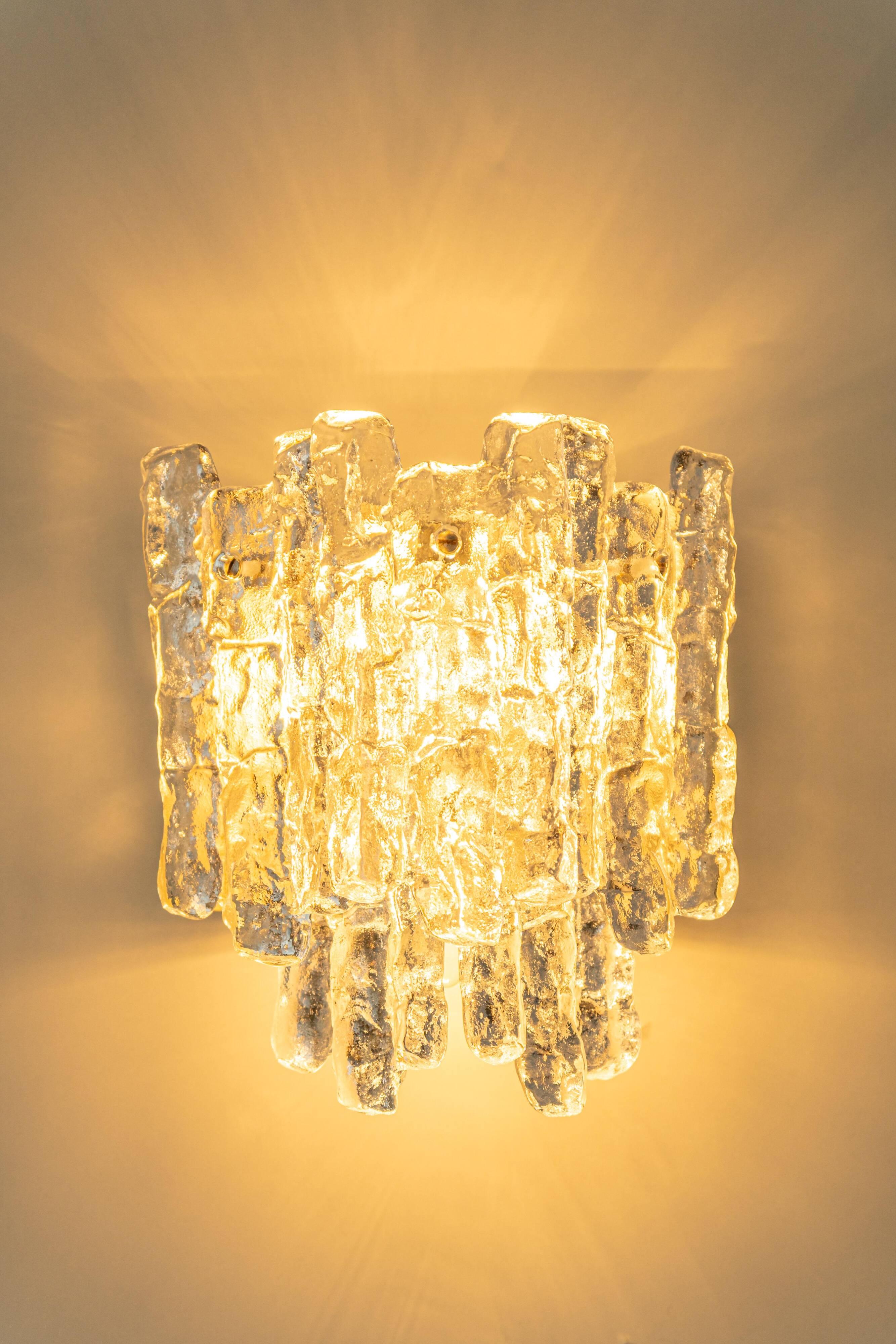 Pair of large Kalmar Murano wall sconces, Austria, 1960s.