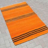 Orange handmade small rugs