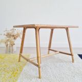Rattan coffee table with tartan top
