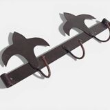 Antique French Provincial Wrought Iron Coat or Hat Rack with Fleur-de-Lis