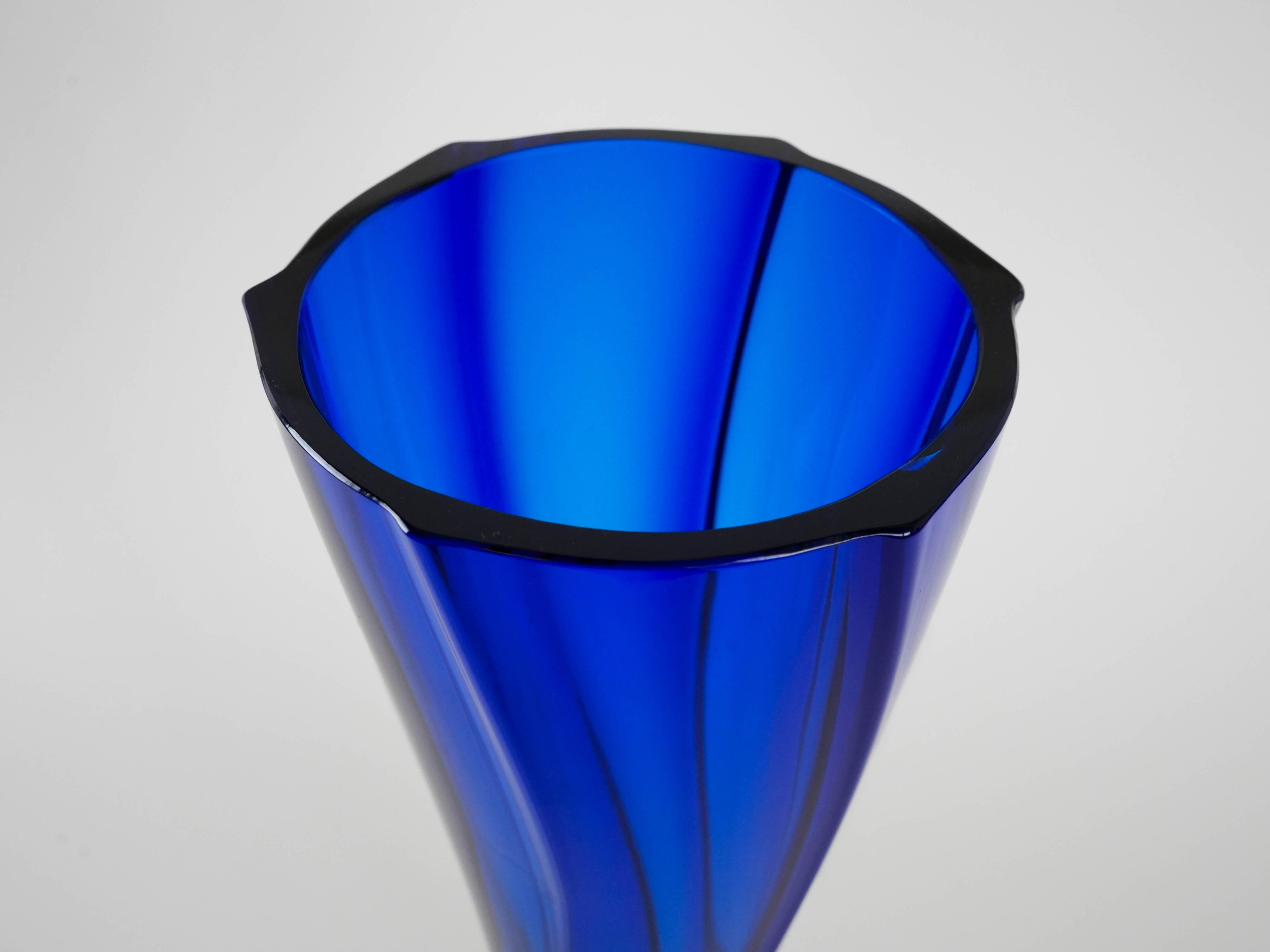 Vase Cobalt, design danois, années 1970, fabriqué au Danemark