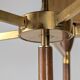 Danish five-arm lamp in wood and brass, 1950s