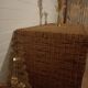 High wood and rattan chest of drawers