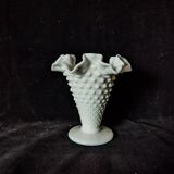 Fenton vase in white opaline