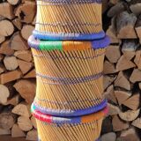 Bamboo stool and ethnic and bohemian rope