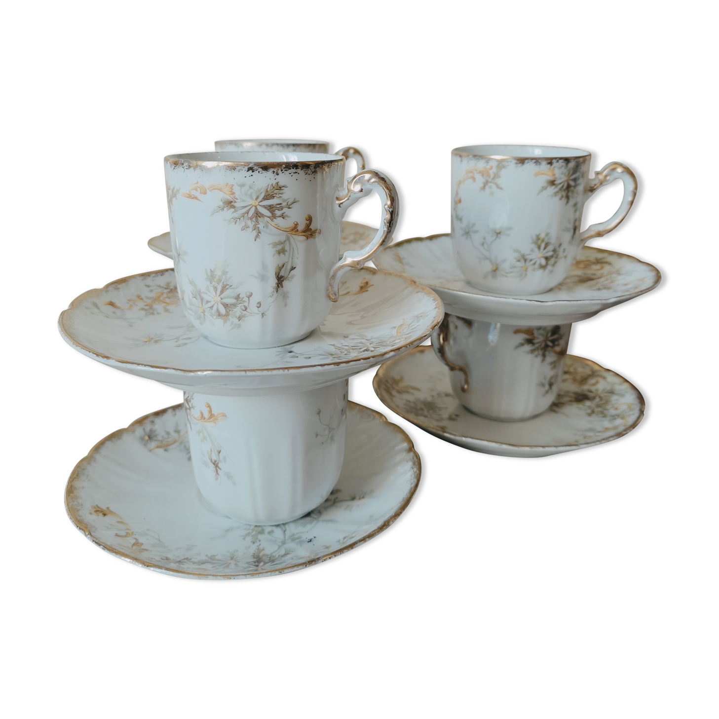 6 fine porcelain coffee cups