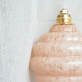 Suspension baladeuse verre de Clichy pink vintage