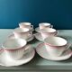 Series of 6 cups and saucers model "Ogives"