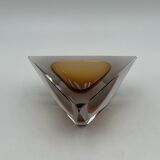 Handmade Sommerso Glass Pyramid Vase Italy, 60s