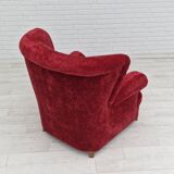 50s, Danish design, refurbished armchair, vintage velour