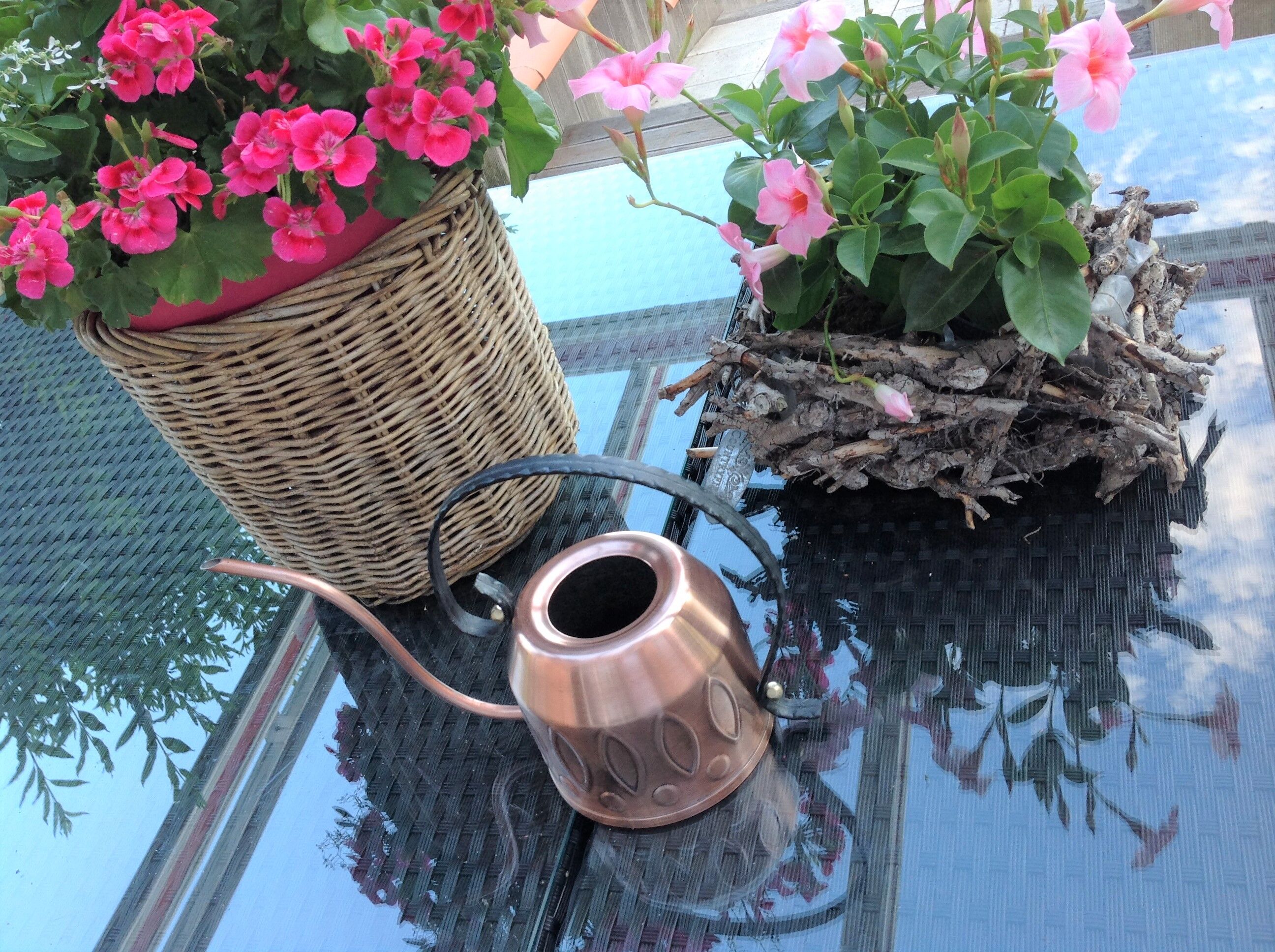 Vintage red copper watering can 60s/70s