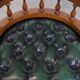 Elegant green English chesterfield office chair made of cowhide leather
