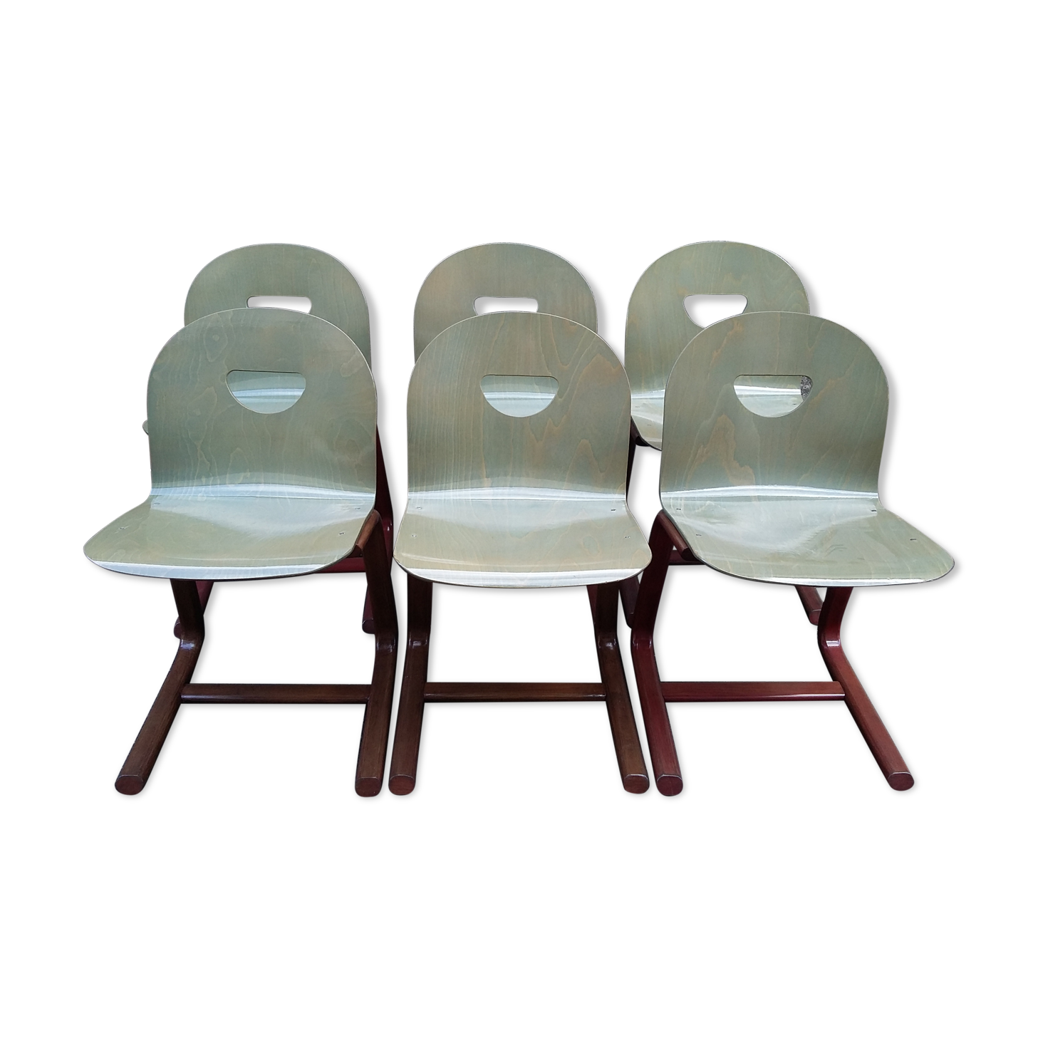 6 vintage sled chairs 1980