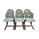6 vintage sled chairs 1980