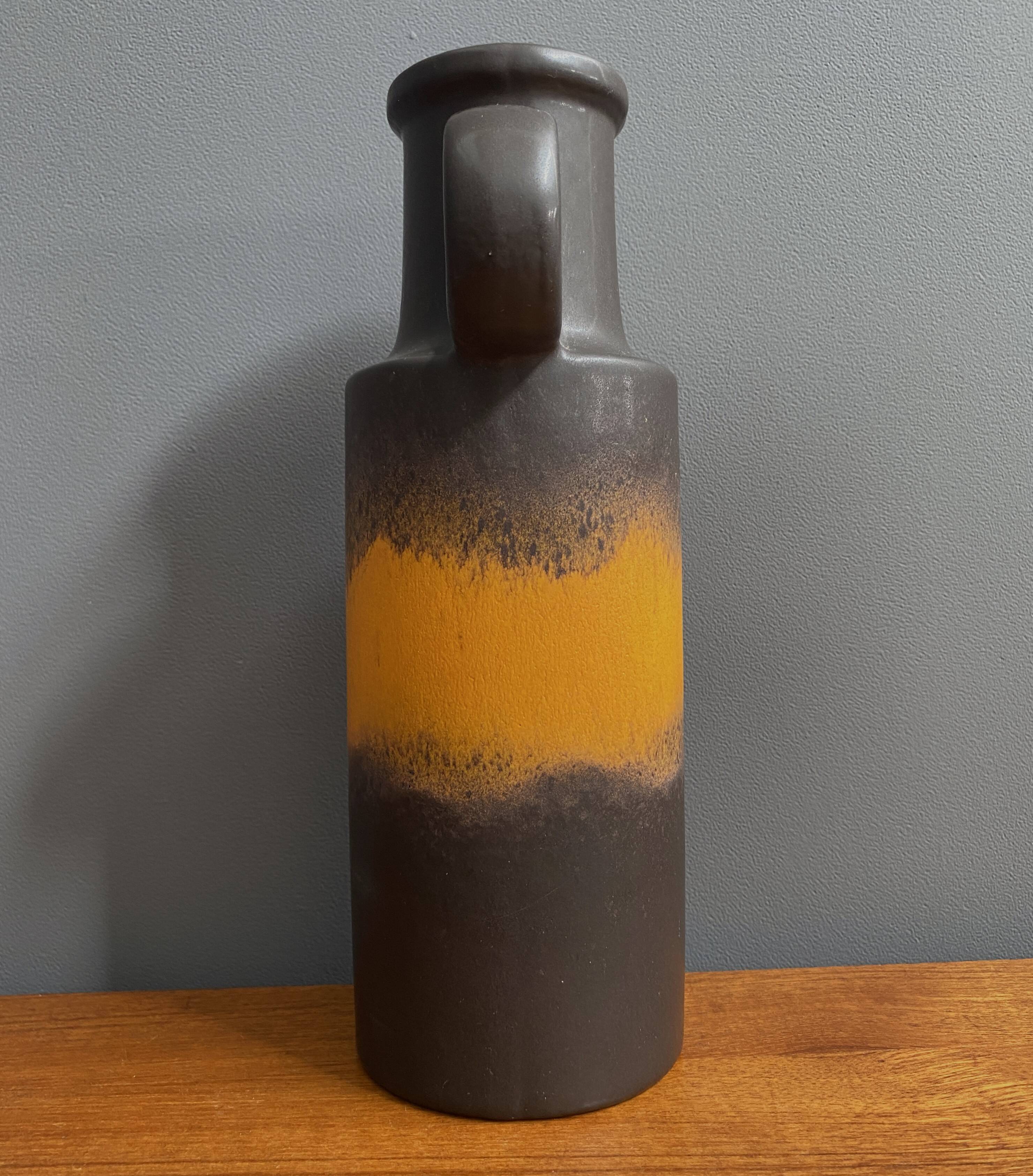 vase marron et orange Allemagne de l'Ouest Scheurich modèle 401-28 années 1970