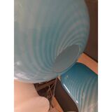 Glass Pendant Swirling Blue and White