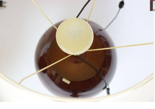 Pair of very large glazed ceramic ball lamps €80