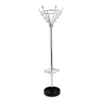 Vintage chrome coat rack with umbrella stand