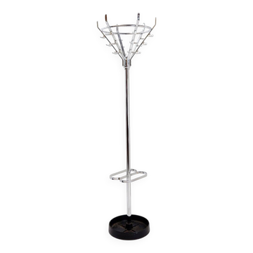 Vintage chrome coat rack with umbrella stand