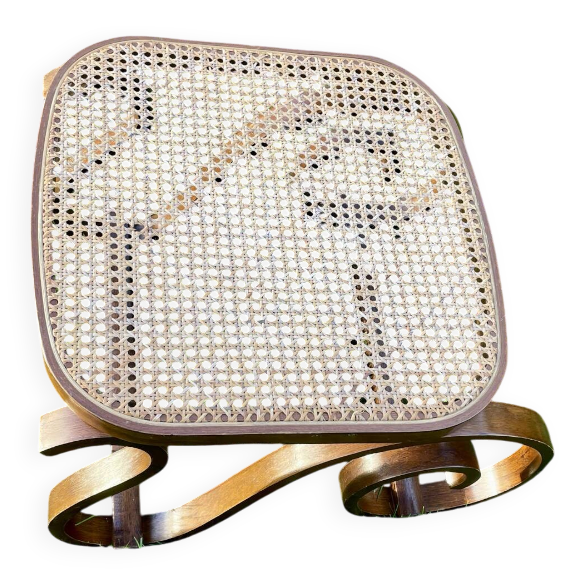 Rocking-chair en bois courbé et cannage
