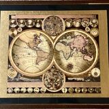 Planisphere - World map - Blaue wall map