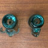 Vintage handmade African glass animal candle holders from Ngwenya Glass, set of 2.