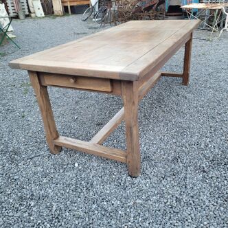 Table de ferme en chêne avec 2 tiroirs 200×90cms