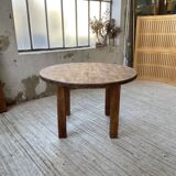 1950s round pine table with extensions