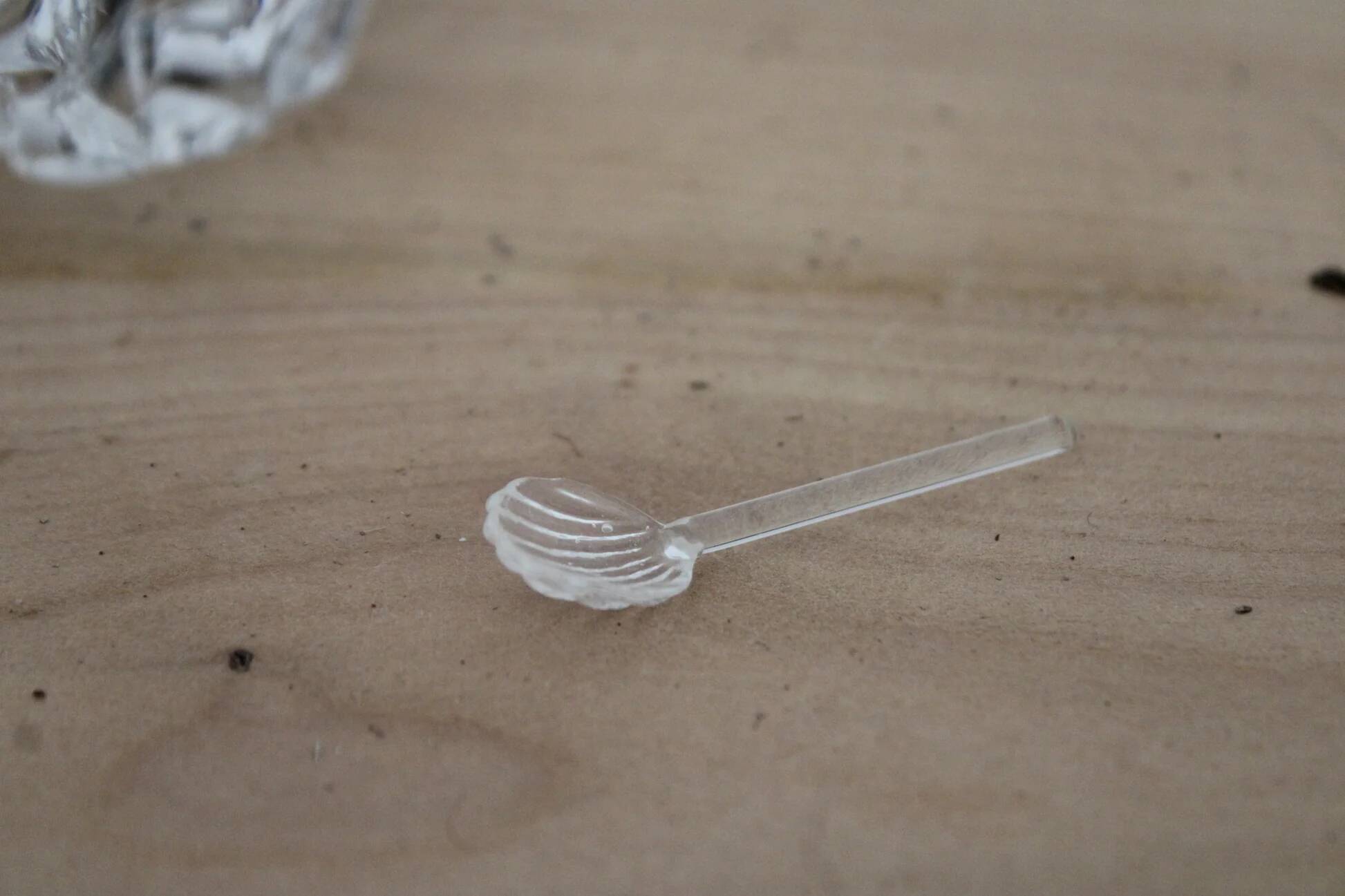 Pair of crystal salt cellars from Daum France with box and spoon.