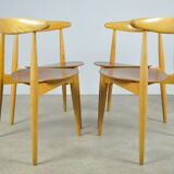 FRITZ HANSEN / “heart” dining chairs, FH4103 / Hans J. Wegner / Denmark 50s