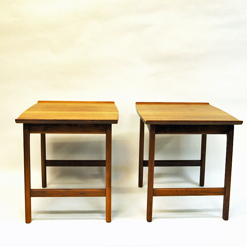 Swedish Teak sidetable pair Frisco by Folke Ohlsson for Tingströms 1960s