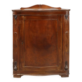 Antique corner cabinet in carved walnut, Italy, 19th century