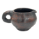 Vase tripode vintage en terre cuite, fait main, finition noire fumée