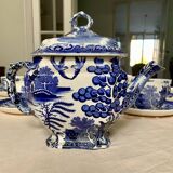 Service à thé/café ancien Villeroy et Bosh motifs Asie bleu