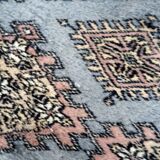 Tapis coureur vintage ouzbek Bukhara fait main en laine – 75 x 244 cm