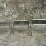 Trundle tables chrome and glass 1970