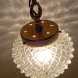 Diamond-point ball globe chandelier, empire style, 1970