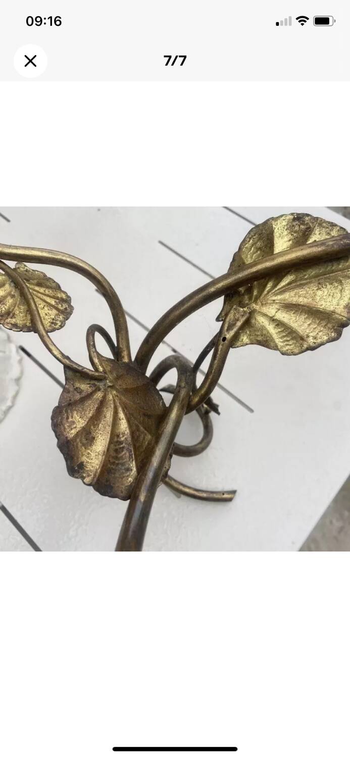 Antique bronze and brass mounted vase with engraved glassware