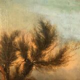 Prosper Ferey, large oil on canvas, “Shepherdess and her flock” mid-19th century