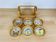 6 rattan coasters, butterflies, with basket