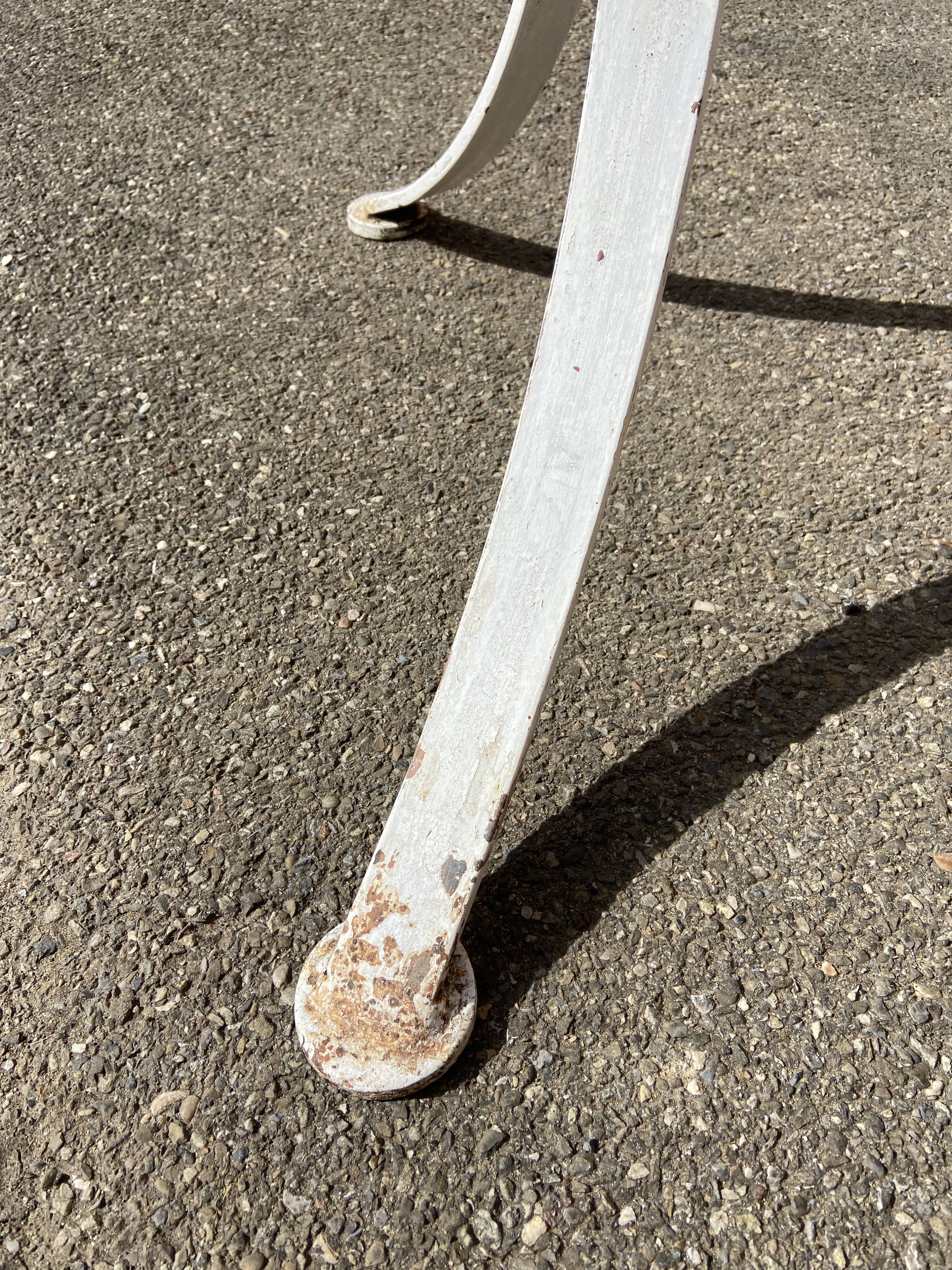 Pedestal table metal garden bistro 1950 vintage