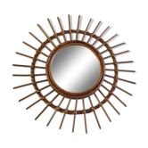 Rattan sun mirror 55x55cm