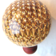 Baccarat's crystal stair railing ball, golden honeycomb décor