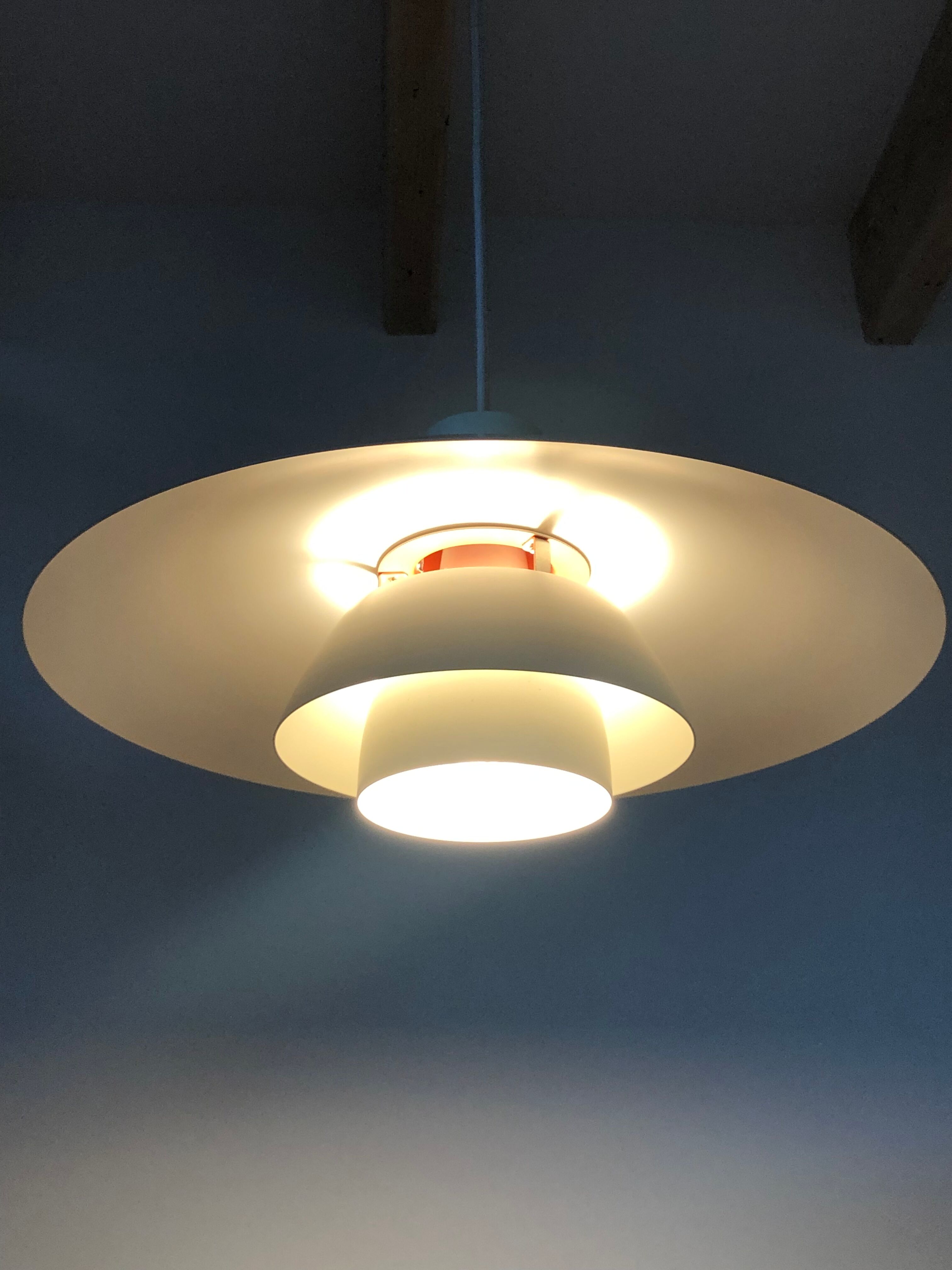 Suspension PH 4/3 Louis Poulsen / White and orange