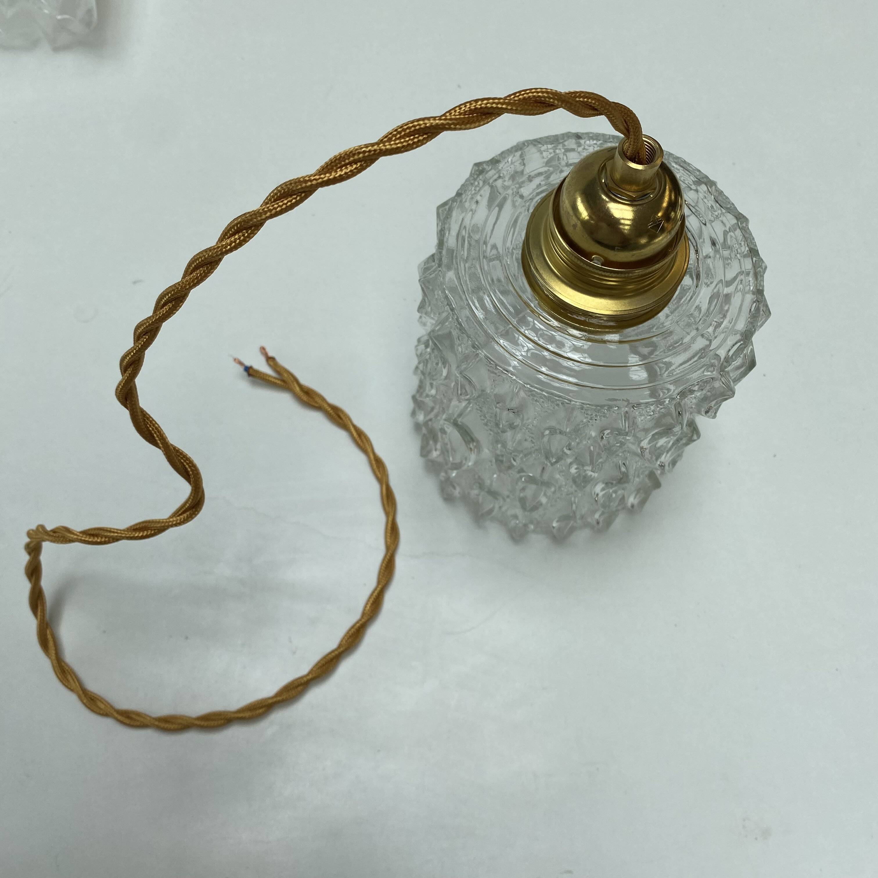 Vintage suspension in moulded pressed glass