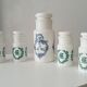 Set of vintage Italian opaline jars