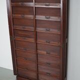 Antique Mahogany Filing Cabinet with Roll Down Tambour Doors, USA circa 1920