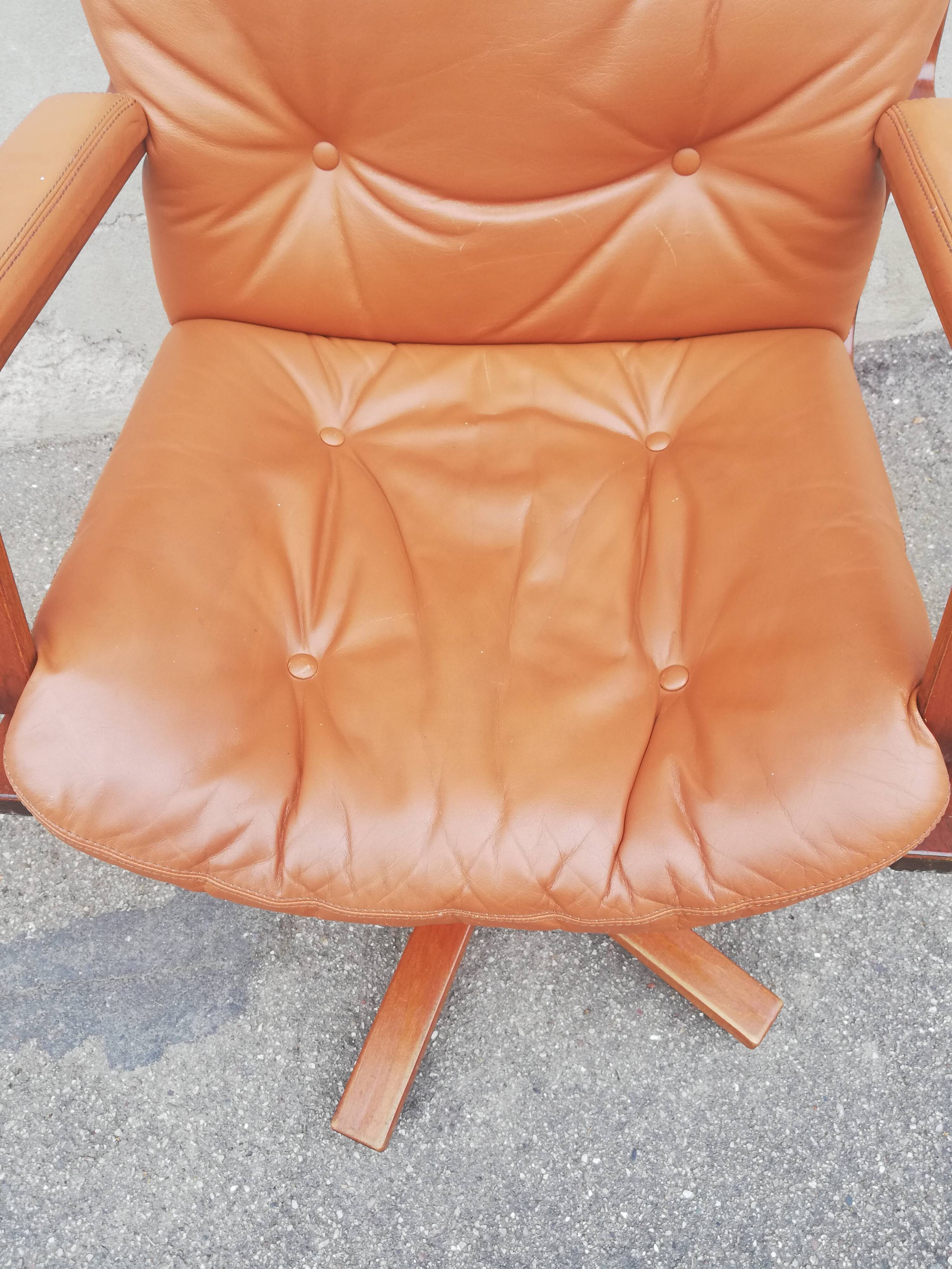 Vintage leather office armchair