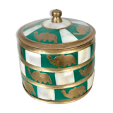 Mother-of-pearl and brass box